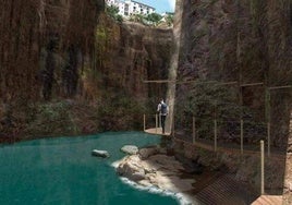 A recreation of what the walkway at the foot of the gorge will look like.